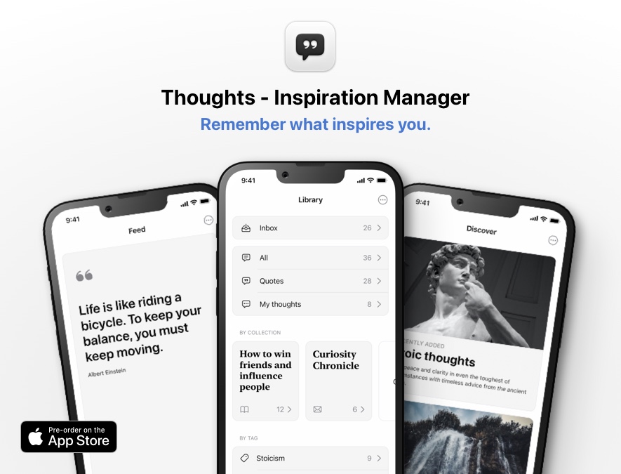 Thoughts debuts an app designed to inspire you, not distract you