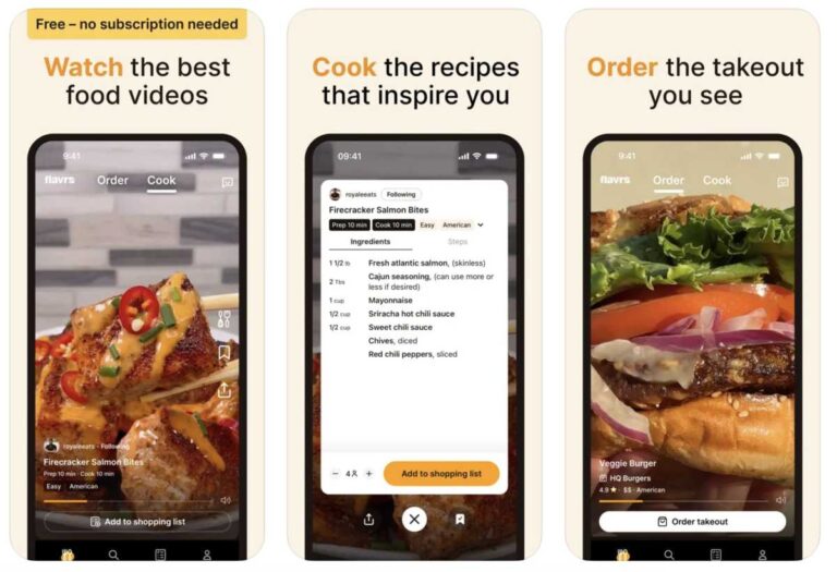 Flavrs, a shoppable video app for foodies, launches a new takeout feature and AI-powered recommendations
