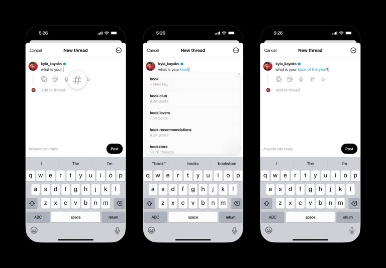 Threads is rolling out its hashtags without the hash symbol globally
