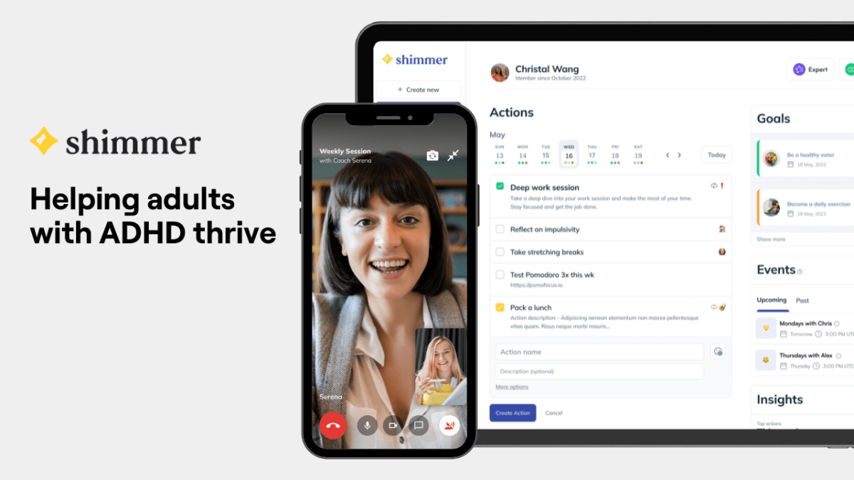 Shimmer, a platform for 1:1 personalized ADHD coaching, raises $2.2M