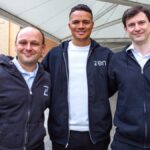 Ex-footballer and Zen Educate brand ambassador Jermain Jenas, flanked by founders Slava Kremerman (left) and Oren Cohen