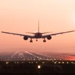 Aircraft landing on runway